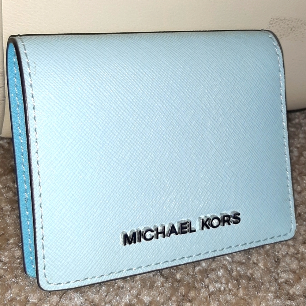 Michael Kors seafoam multislot leather wallet
